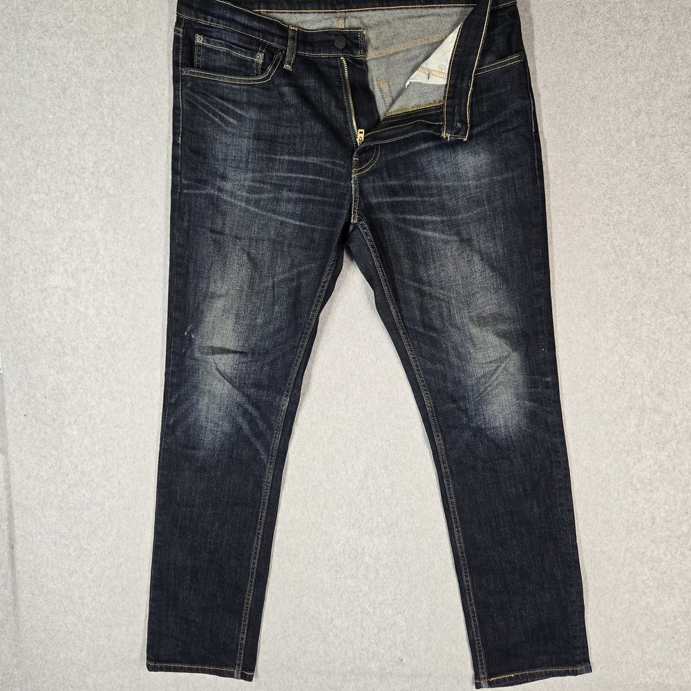 Levi's 511 Men Jeans 34X32 Dark Blue Denim Slim Fit 31" Inseam Stretch